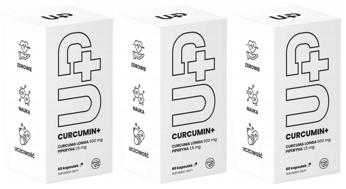 Экстракт куркумы UP Health Pharma UP Curcumin+, с пиперином, 500 мг, 3 упаковки по 60 капсул
