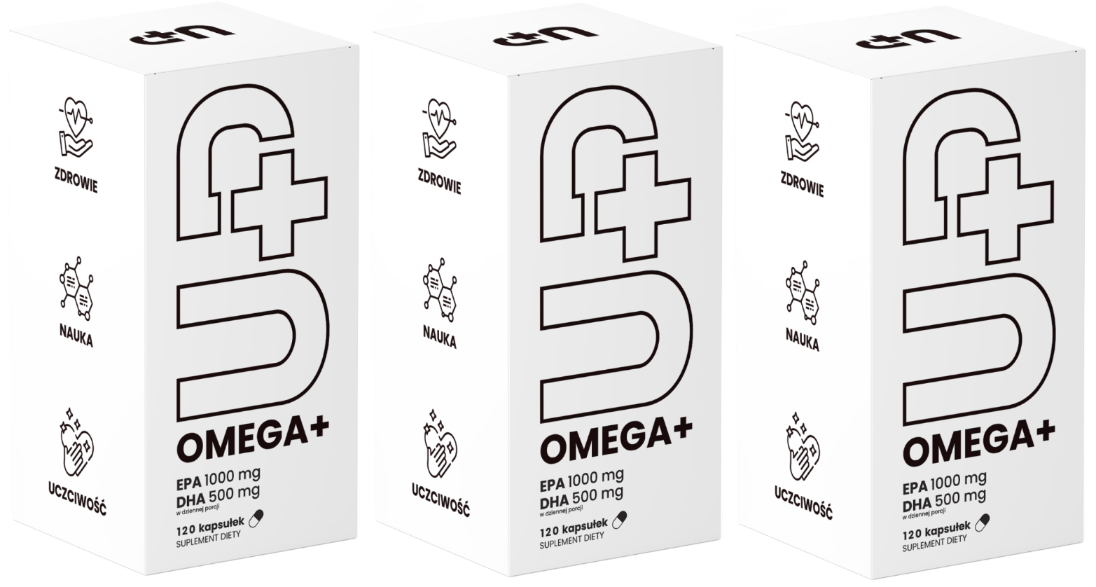 Омега-3 UP Health Pharma UP Omega+, EPA 1000 мг и DHA 500 мг, 3 упаковки по 60 капсул