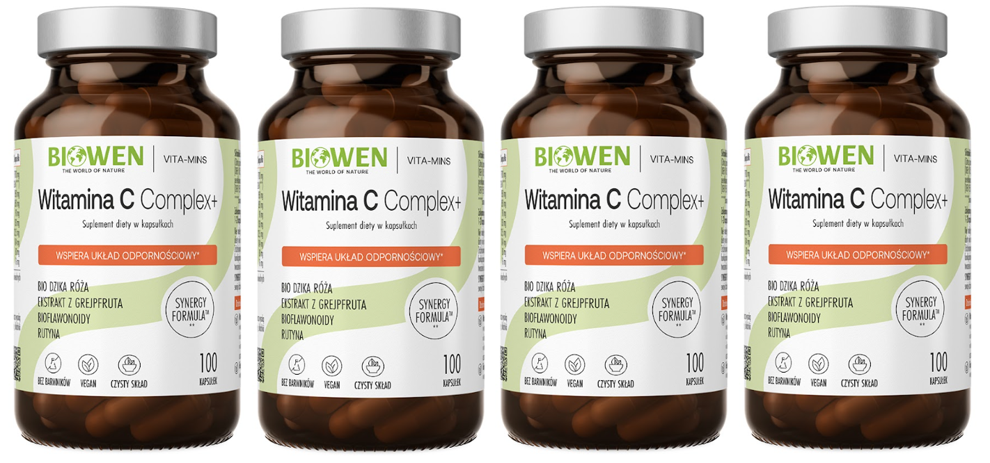Витамин C Biowen C Complex+ 850 мг, 4 упаковки по 100 капсул