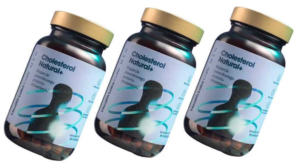 Комплекс для мужчин Health Labs Care Cholesterol Natural+ Men, уровень липидов, 3 упаковки по 60 капсул