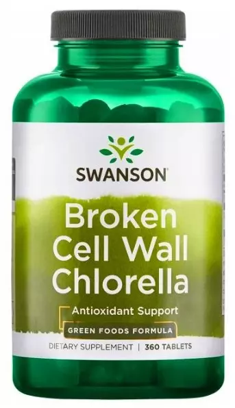 Хлорелла Swanson Broken Cell Wall Chlorella, 360 таблеток