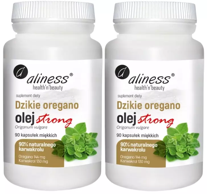 Масло орегано Aliness Strong, 90% карвакрола, 2 упаковки по 90 мягких капсул