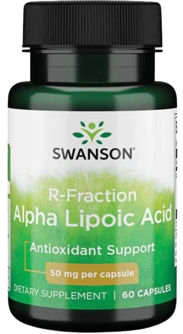 Альфа-липоевая кислота Swanson R-Fraction 50 мг, антиоксидант, 60 капсул