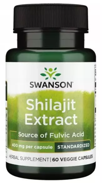 Шиладжит Swanson Shilajit Extract 400 мг, энергия и тонус, 60 капсул