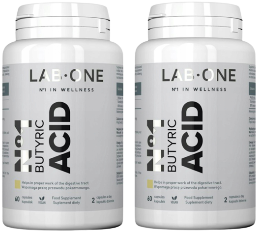 Бутират натрия Lab One N1 Butyric Acid, для кишечной микрофлоры, 2 упаковки по 60 капсул