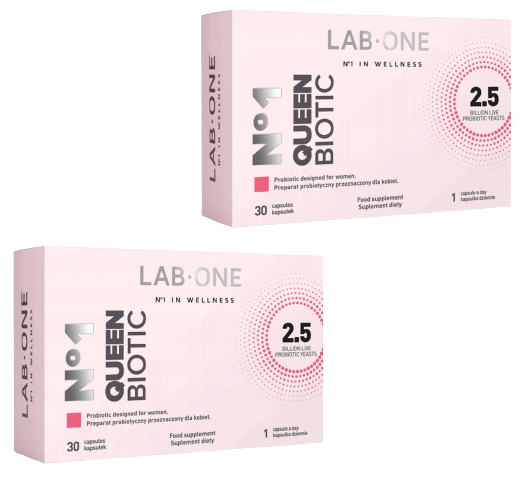 Пробиотик для женщин Lab One N1 QUEENbiotic, дрожжи Saccharomyces cerevisiae, 2 упаковки по 30 капсул
