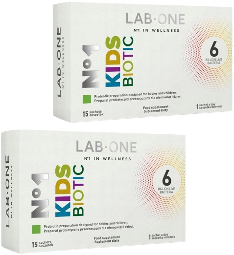 Пробиотик для детей Lab One N1 KIDSbiotic, 6 млрд КОЕ, саше, 2 упаковки по 15 саше