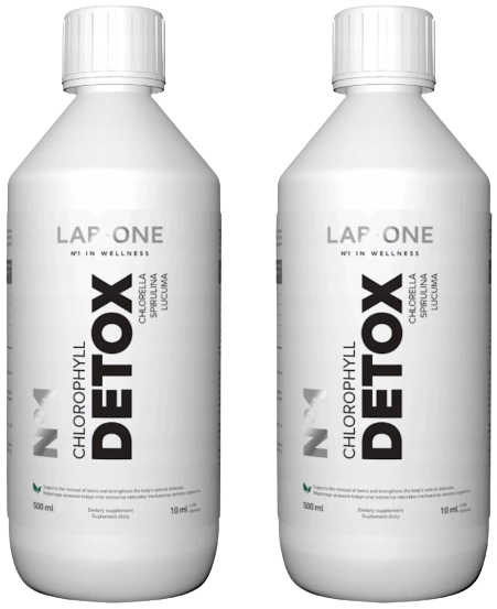 Хлорофилл Lab One N1 Chlorophyll Detox со спирулиной и хлореллой, жидкость, 2 бутылки по 500 мл