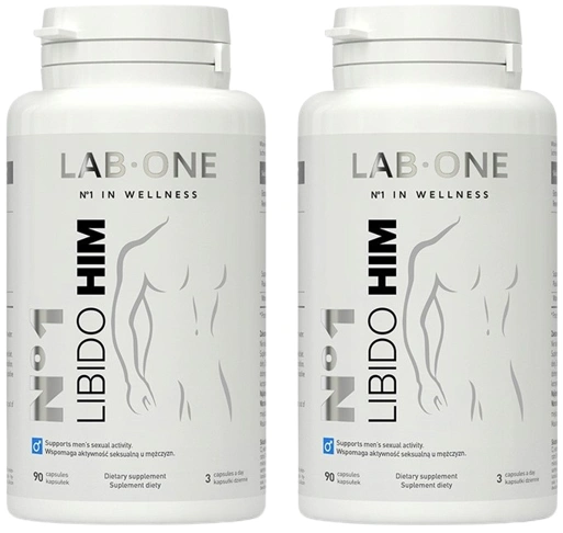 Комплекс для мужчин Lab One N1 Libido Him, L-аргинин, мака и женьшень, 2 упаковки по 90 капсул