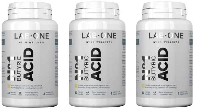 Бутират натрия Lab One N1 Butyric Acid, 1000 мг на порцию, 3 упаковки по 60 капсул