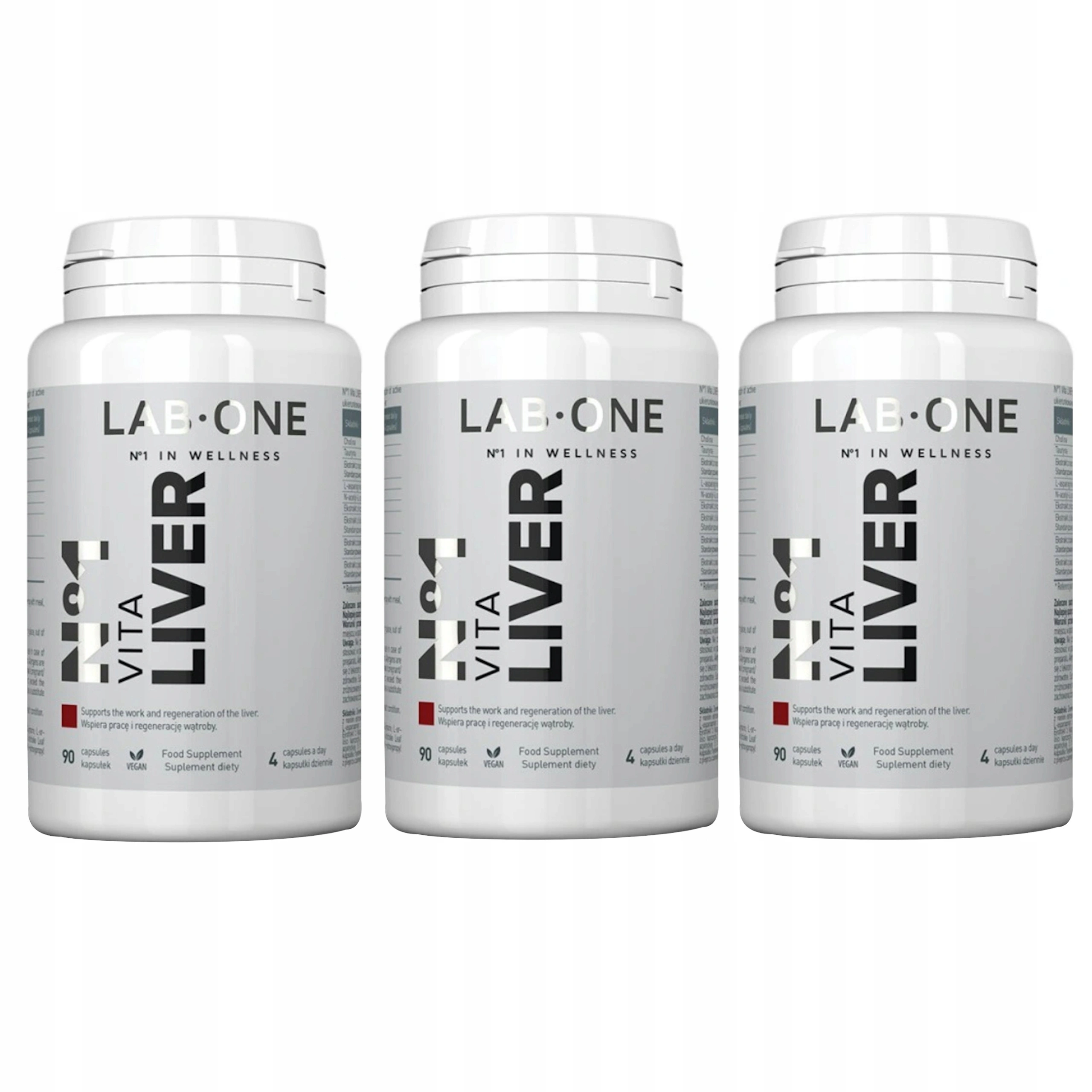 Комплекс для печени Lab One N1 Vita Liver, холин и расторопша, 3 упаковки по 90 капсул