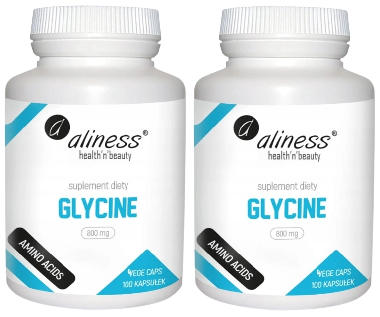 Глицин Aliness Glycine 800 мг, 2 упаковки по 100 капсул