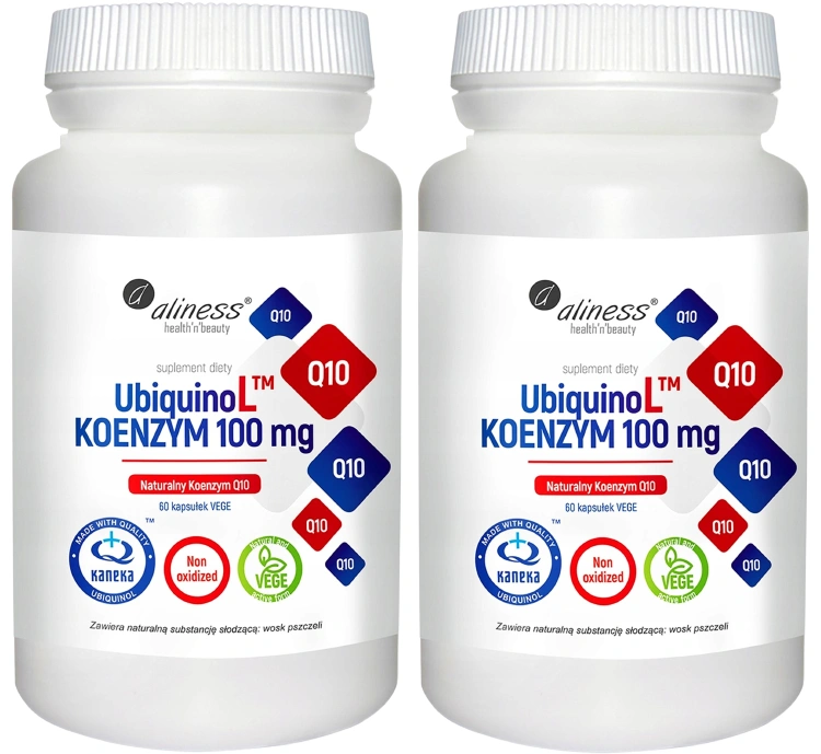 Коэнзим Q10 Aliness Ubiquinol Kaneka 100 мг, убихинол, 2 упаковки по 60 капсул