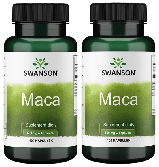 Мака Swanson Maca, корень 500 мг, 2 упаковки по 100 капсул