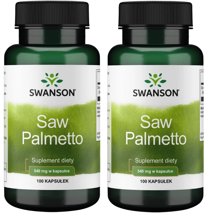 Сереноя Swanson Saw Palmetto 540 мг, для простаты, 2 упаковки по 100 капсул