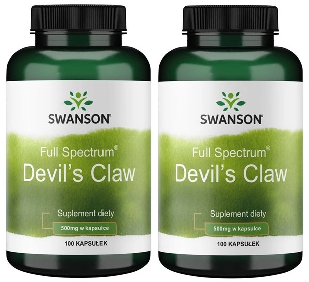Коготь дьявола Swanson Devil's Claw, 500 мг, для взрослых, 2 упаковки по 100 капсул