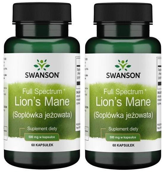 Ежовик гребенчатый Swanson Full Spectrum Lion's Mane, 2 упаковки по 60 капсул