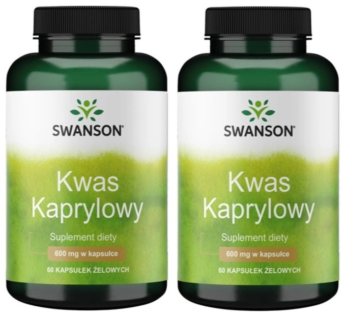 Каприловая кислота Swanson Caprylic Acid, 600 мг, 2 упаковки по 60 капсул