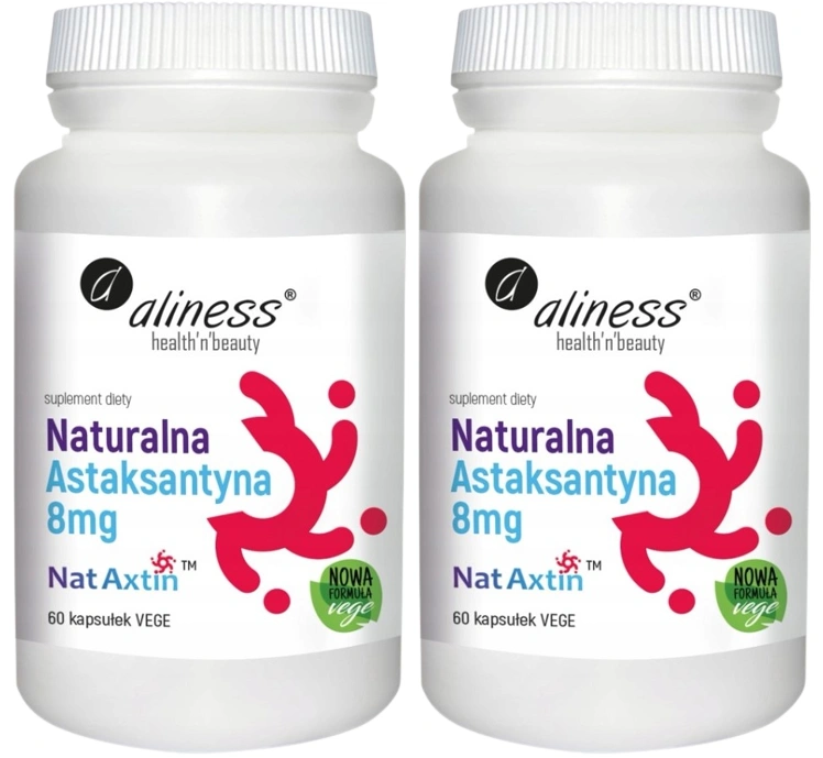 Астаксантин Aliness NatAxtin 8 мг, натуральный, 2 упаковки по 60 мягких капсул