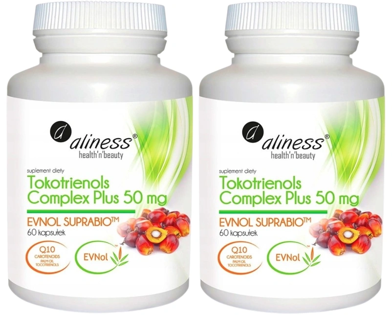 Токотриенолы Aliness Tocotrienols Complex Plus 50 мг, EVNol SupraBio, 2 упаковки по 60 капсул