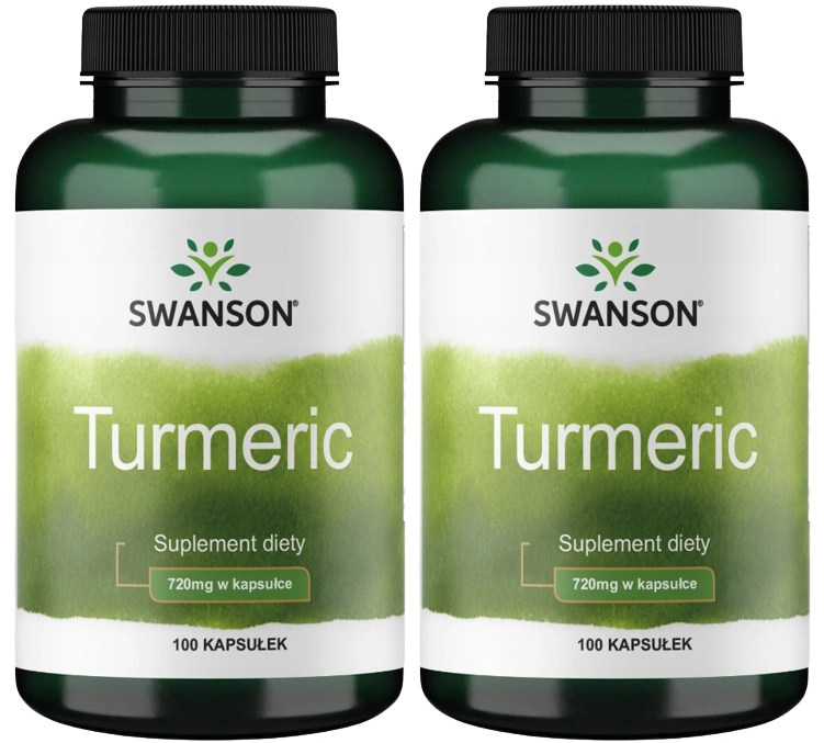 Куркума Swanson Turmeric 720 мг, для пищеварения, антиоксидант, 2 упаковки по 100 капсул