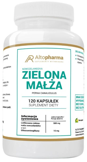 Зелёная мидия AltoPharma 500 мг, новозеландская, для суставов, 120 капсул