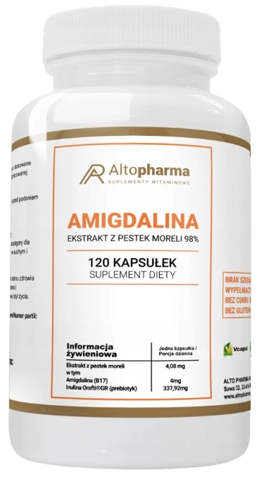 Амигдалин AltoPharma, экстракт косточек абрикоса 98 %, 120 капсул