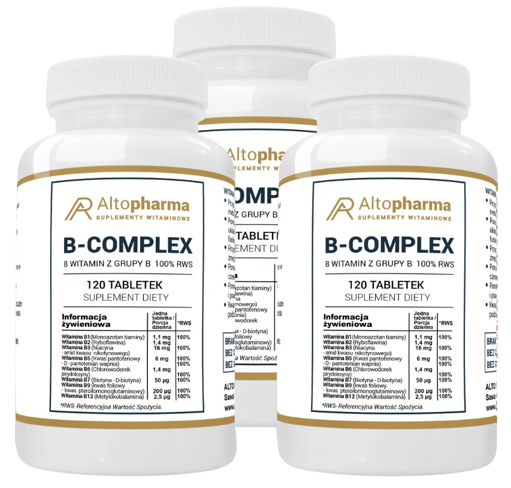 Витамины группы B AltoPharma B Complex, 100% суточной нормы, набор 3 упаковки по 120 таблеток