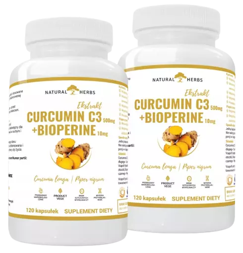 Экстракт куркумы AltoPharma Curcumin C3 Complex 500 мг, с Bioperine, набор 2 упаковки по 120 капсул