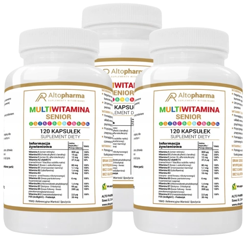 Мультивитамины AltoPharma Senior, для старшего возраста, набор 3 упаковки по 120 капсул
