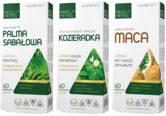Набор для мужчин Medica Herbs мака, пажитник и пальма сабаль, капсулы