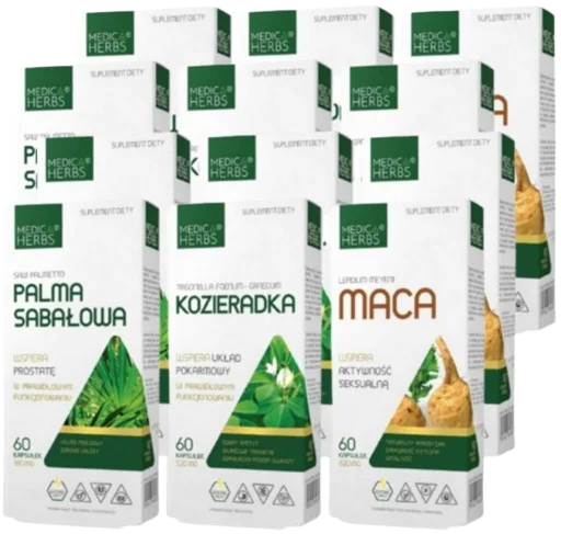 Набор для мужчин Medica Herbs мака, пажитник и пальма сабаль, 4 упаковки маки, капсулы