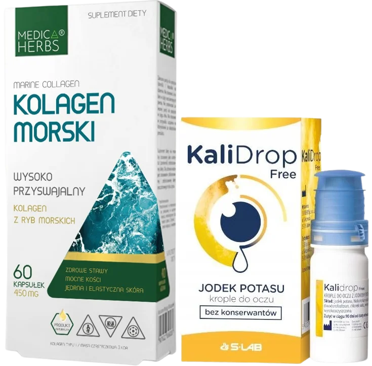 Набор Medica Herbs морской коллаген и глазные капли S-Lab Kalidrop Free