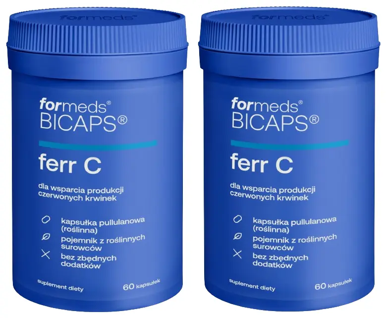 Железо ForMeds Bicaps Ferr C с витамином C, фумарат железа, 2 упаковки по 60 капсул