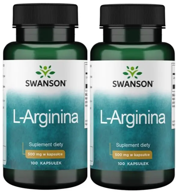 L-аргинин Swanson L-Arginine, 500 мг, 2 упаковки по 100 капсул