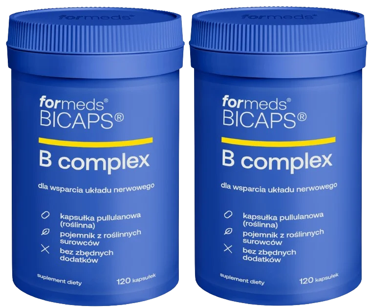 Витамины группы B ForMeds Bicaps B Complex с холином и инозитолом, 2 упаковки по 120 капсул