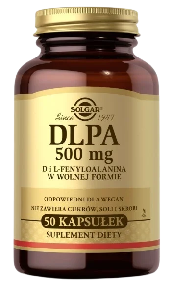 DL-фенилаланин Solgar DLPA 500 мг, 50 капсул
