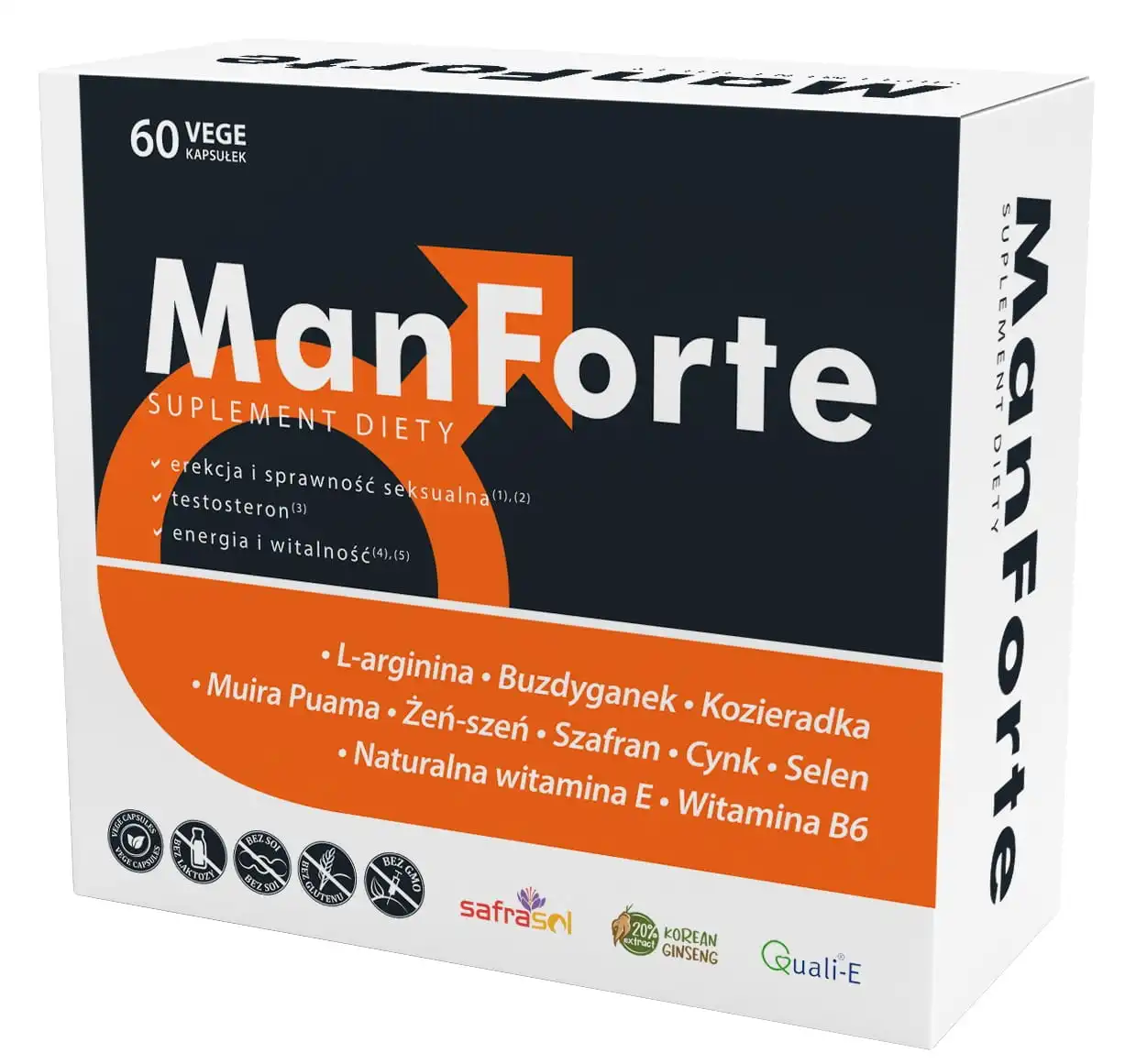 Комплекс для мужчин Aliness ManForte с L-аргинином и якорцами, энергия, 60 капсул