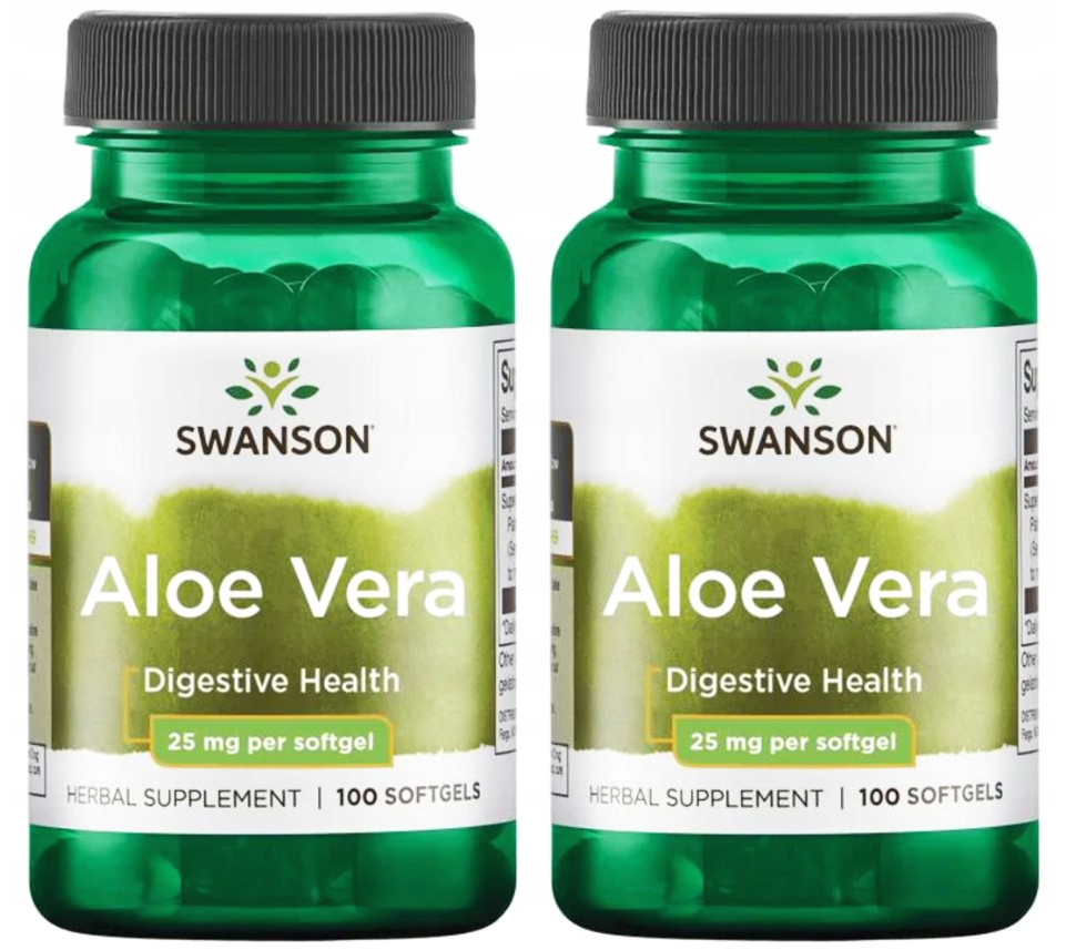 Алоэ вера Swanson Aloe Vera, 5000 мг, мягкие капсулы, 2 упаковки по 100 шт