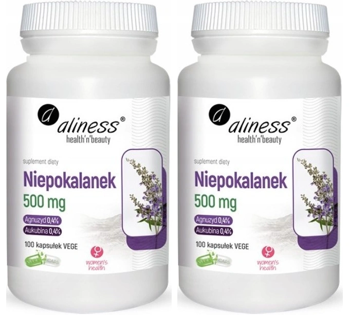 Экстракт витекса Aliness Vitex Agnus-Castus 500 мг, для женщин, 2 упаковки по 100 капсул